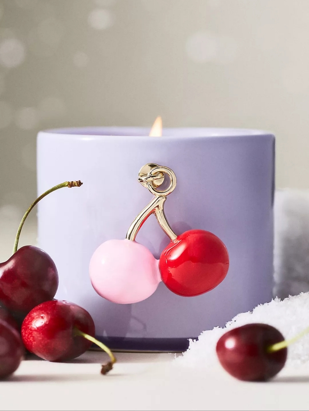 Anthropologie Cherry Charm Fruity Black Cherry & Tonka Ceramic Candle *READ*